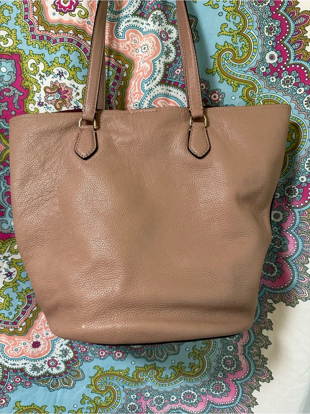 kate spade Pebbled Leather Tote in Dusty Pink
